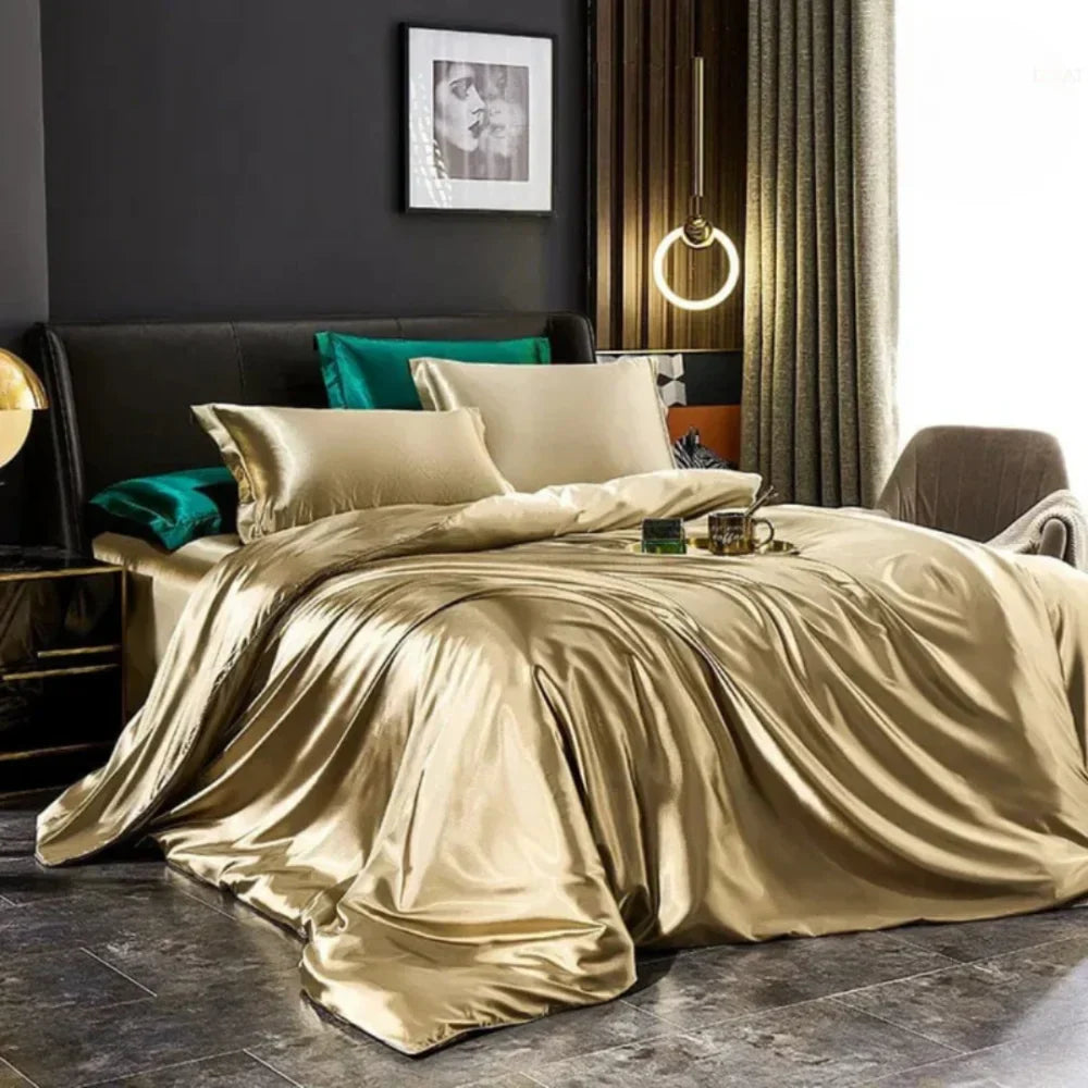 Luxury Silk Bedding Set – 4 Pieces