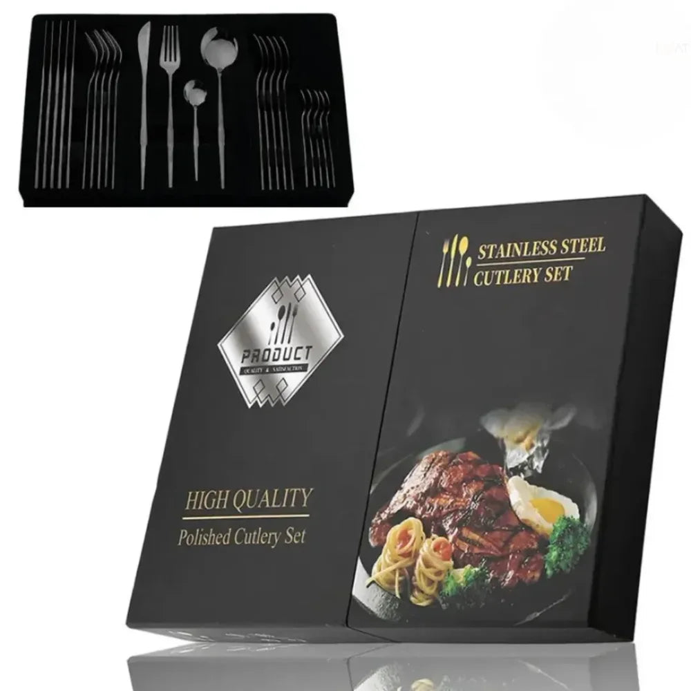 Golden Luxy Cutlery Set – 24 Pieces