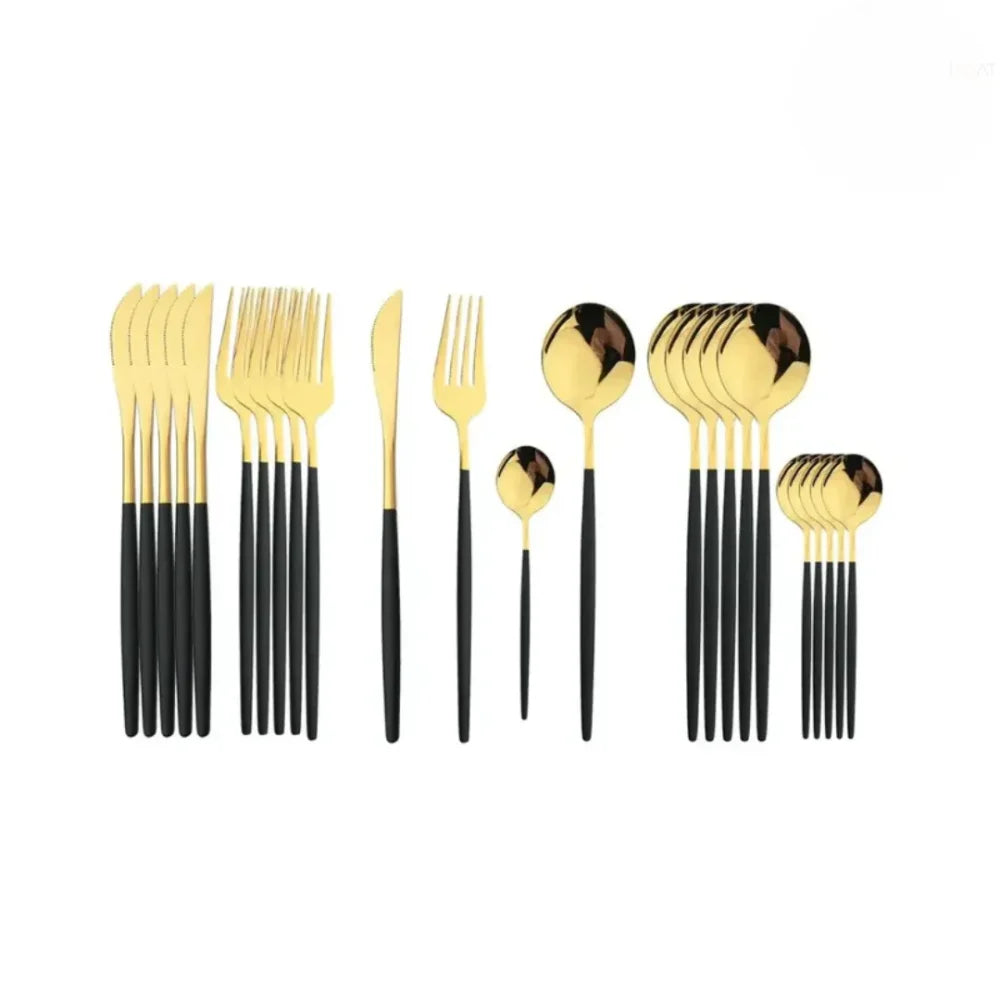 Golden Luxy Cutlery Set – 24 Pieces
