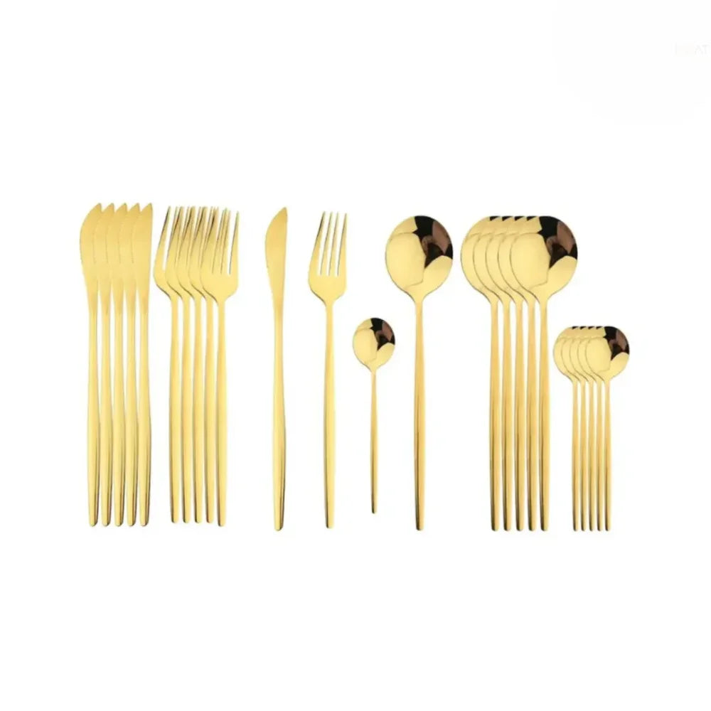 Golden Luxy Cutlery Set – 24 Pieces