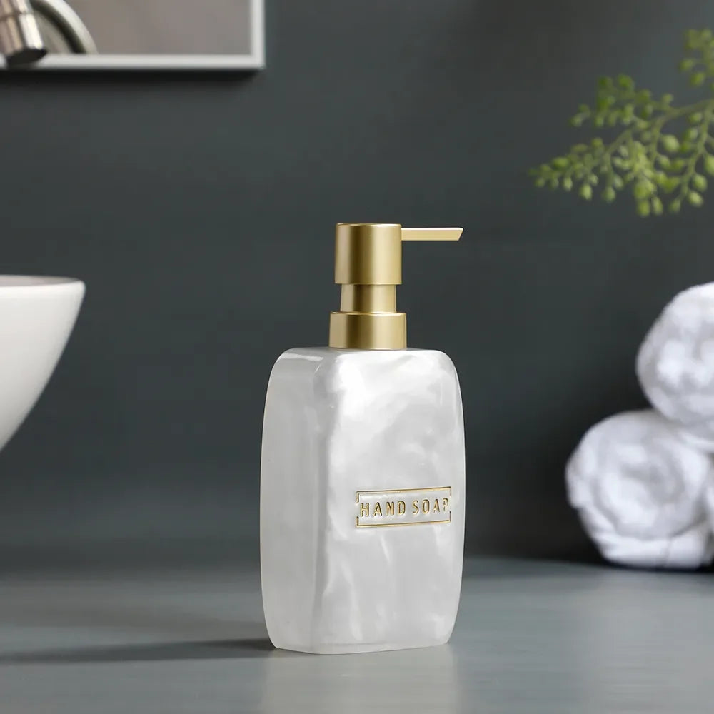Pearl White Bathroom Dispenser Set