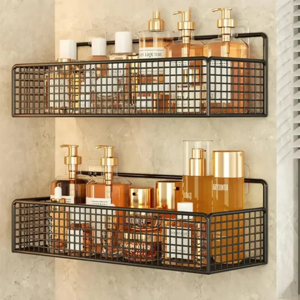 Double-Layer Aluminum Bathroom Shelf