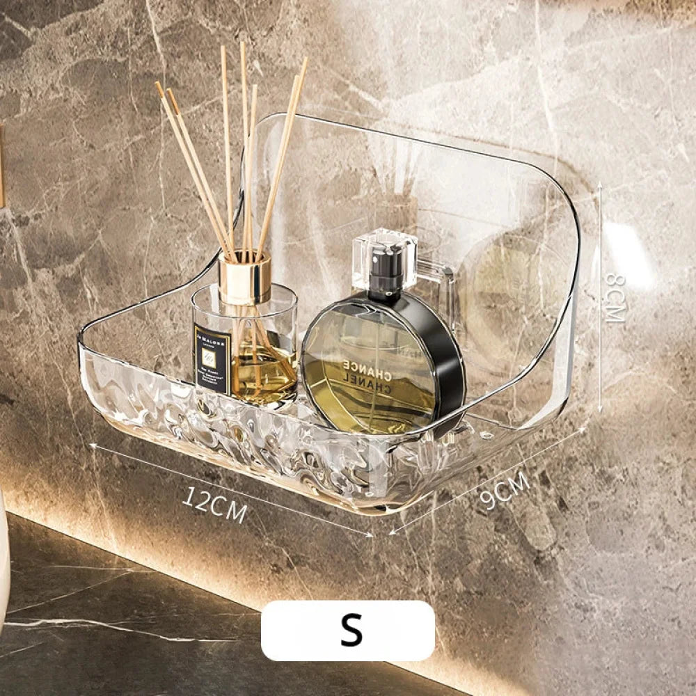 Transparent No-Drill Bathroom Shelf