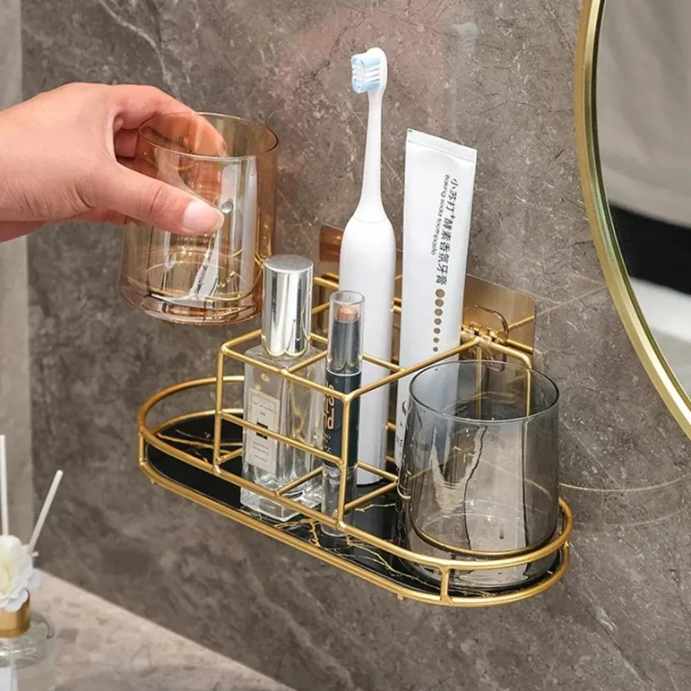 No-Drill Bathroom Organizer Rack