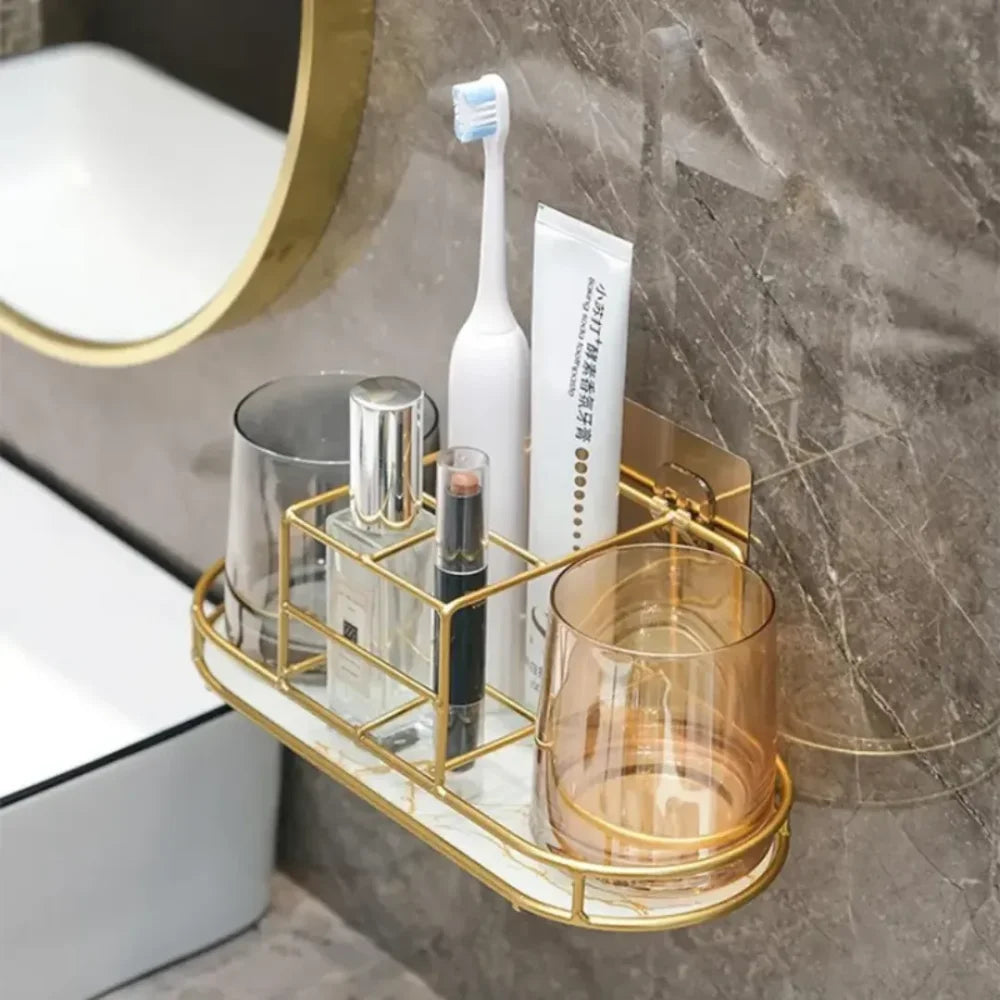 No-Drill Bathroom Organizer Rack